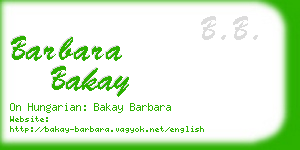 barbara bakay business card